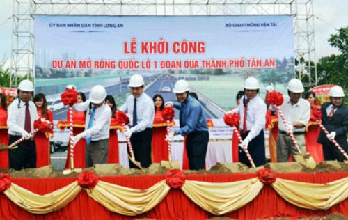 Khởi công Dự án mở rộng Quốc lộ 1A qua TP Tân An, Long An